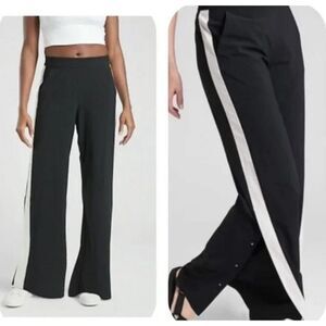 Athleta Luxe Gramercy Track Trouser Pants Black Women's Size 4